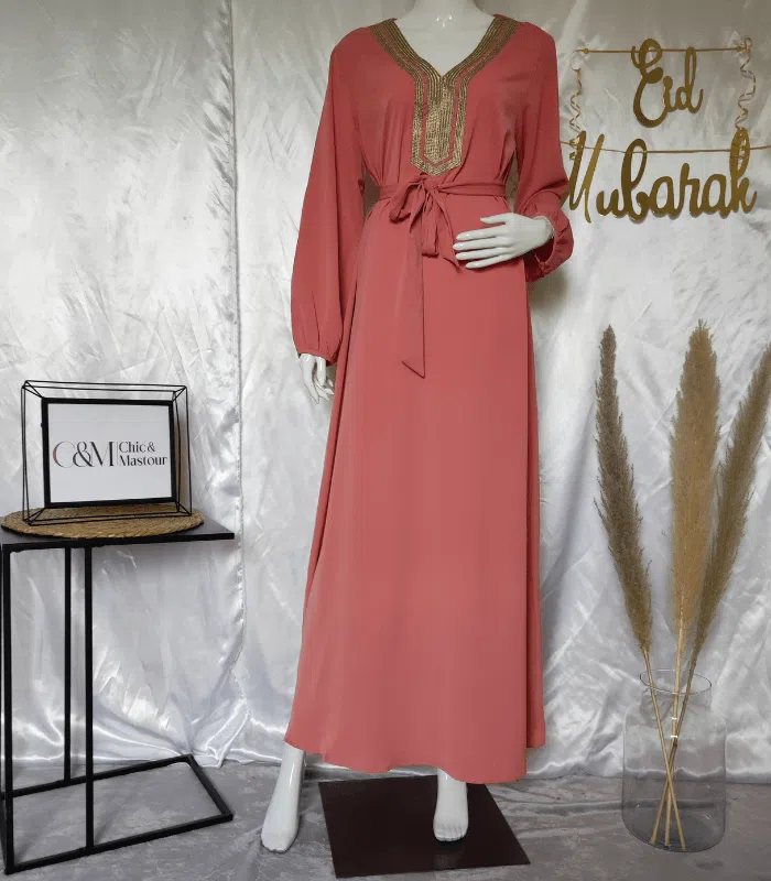 Robe Évasée Spécial Eid Rose