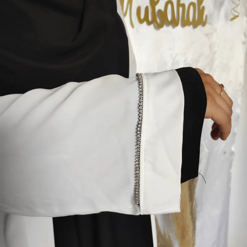 Kimono Long Spécial Eid Blanc ( Strass )