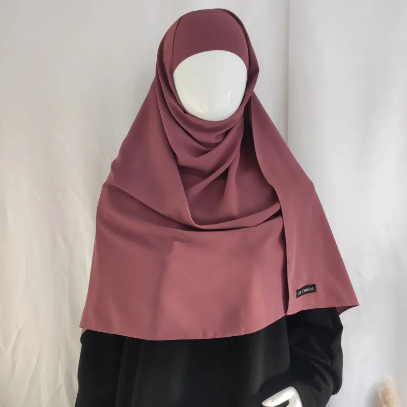 Maxi Hijab en Soie de Médine vieux rose