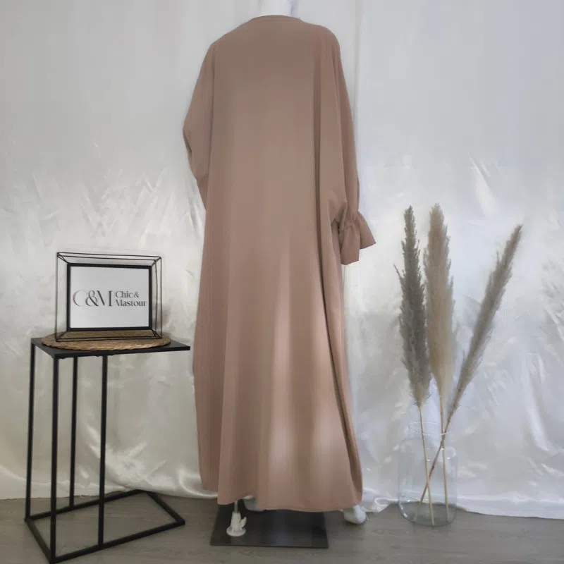 Sous Abaya Et Kimono Papillon Manche Bouffante Nude
