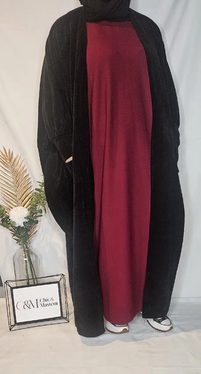 Gilet Manteau Long Papillon Noir – Image 3