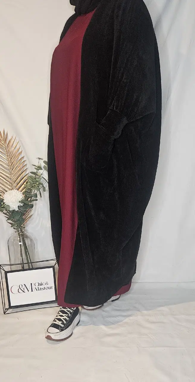 Gilet Manteau Long Papillon Noir – Image 2