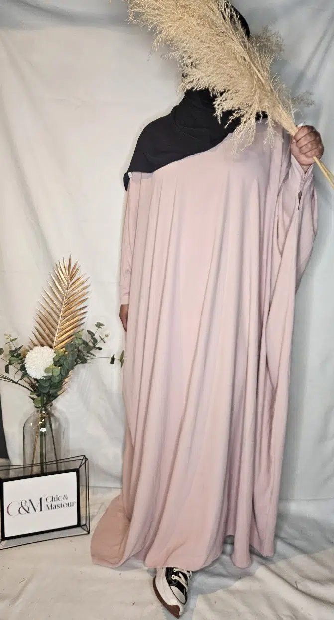 Abaya Extra Large de Luxe Rose pale