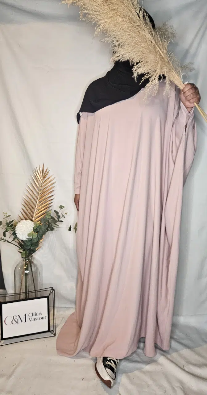 Abaya Extra Large de Luxe Rose pale