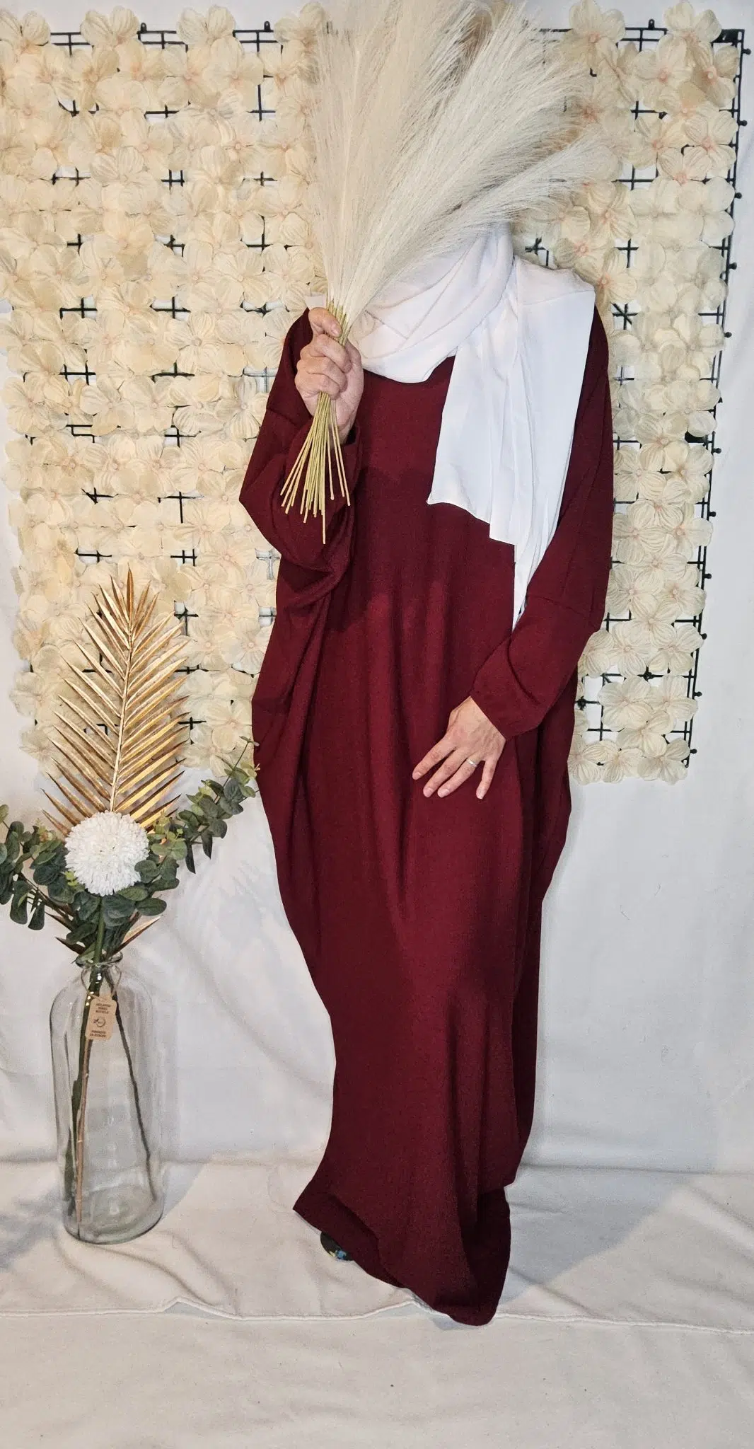 Abaya Papillon Pull d'Hiver Bordeaux