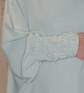 Abaya Papillon Manche Elastique Vert d'Eau Manche