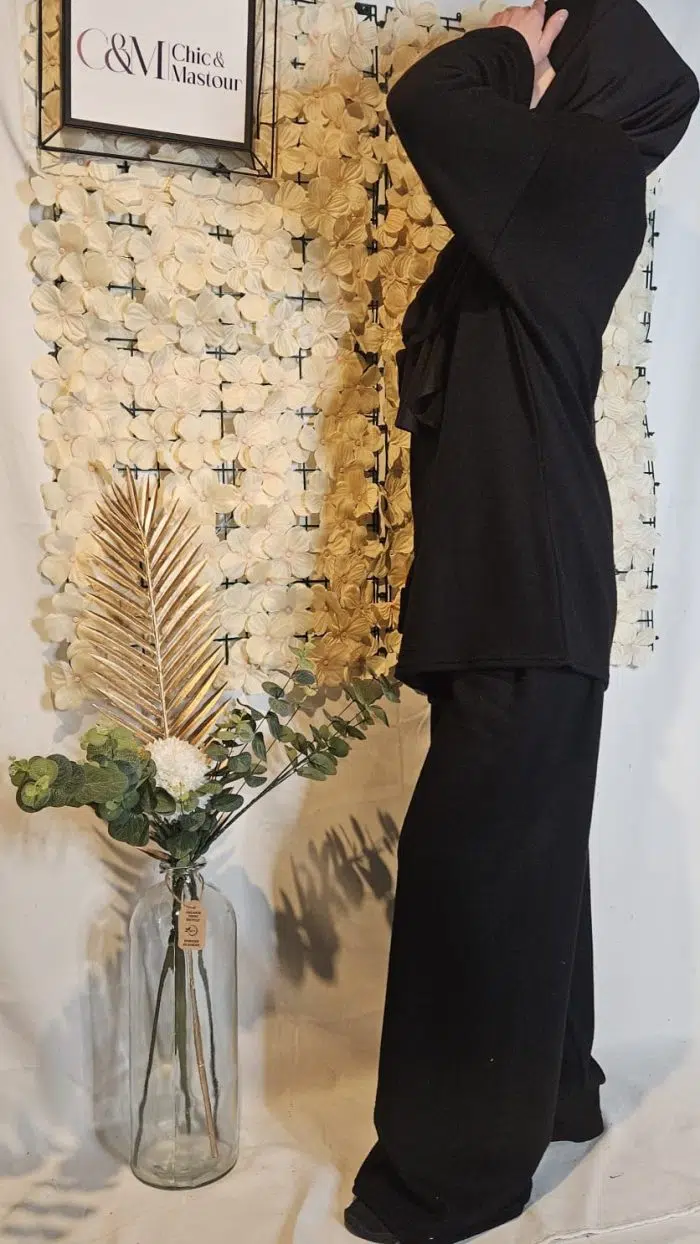 Ensemble Maille Tissée douceur noir