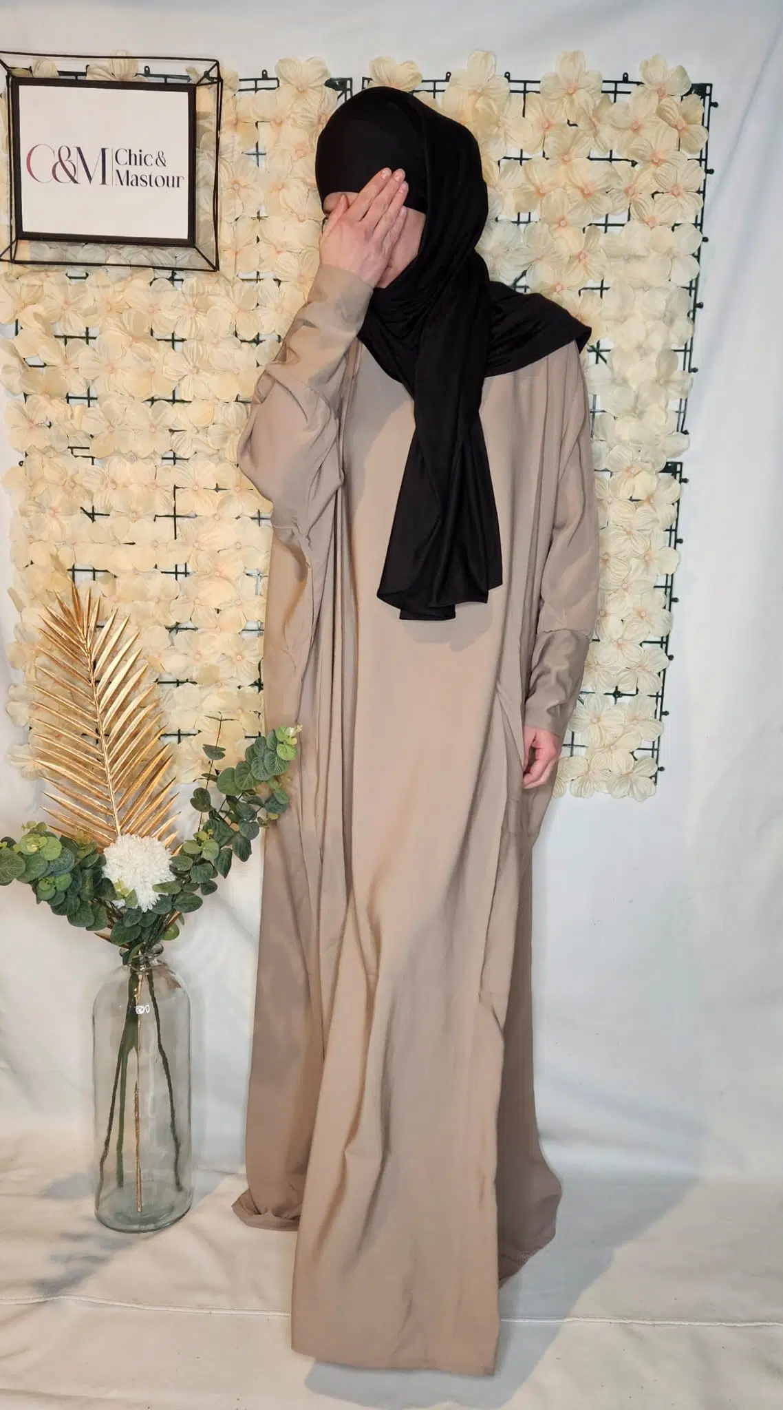 Abaya en microfibre Beige