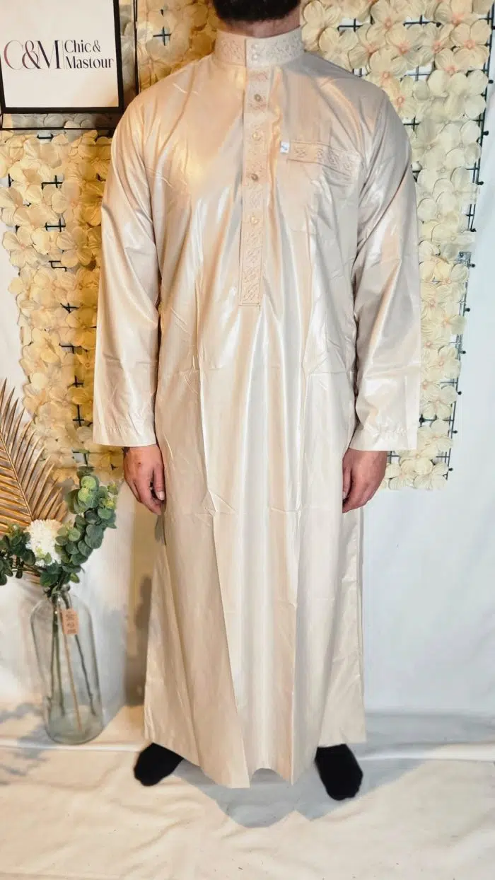 Qamis Glacé Brillant Beige