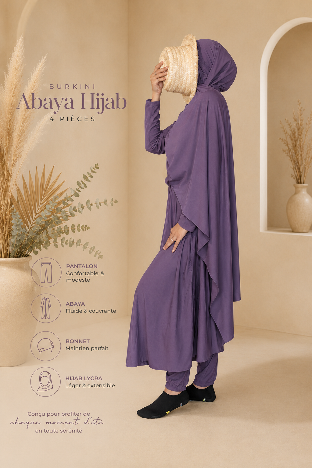 Burkini 4 pièces Violet