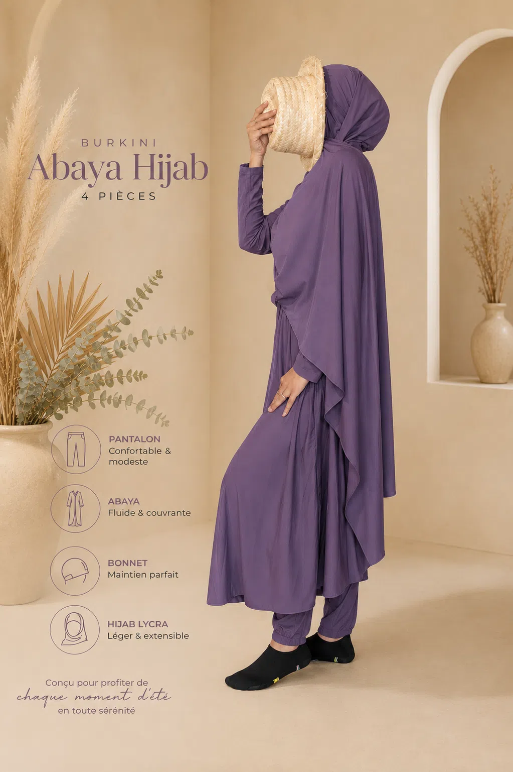 Burkini 4 pièces Violet