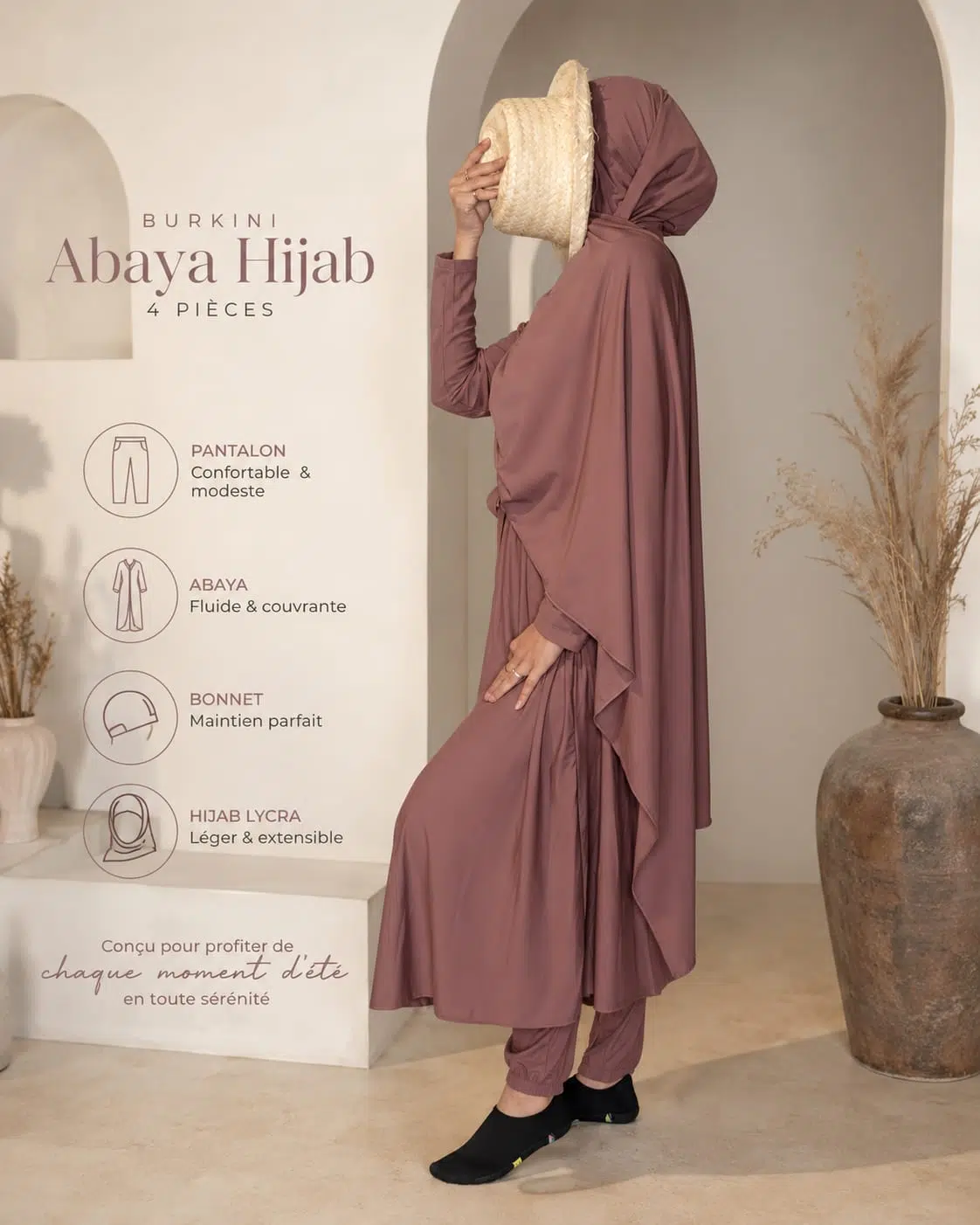 Burkini 4 pièces Rose